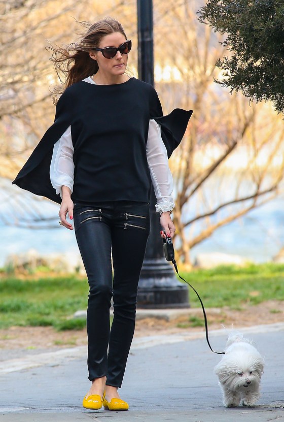 Olivia Palermo Walking Her Dog In NYC