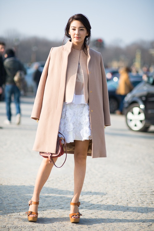 Pink Coat and Flower Applique Skirt, Outside Chloe
